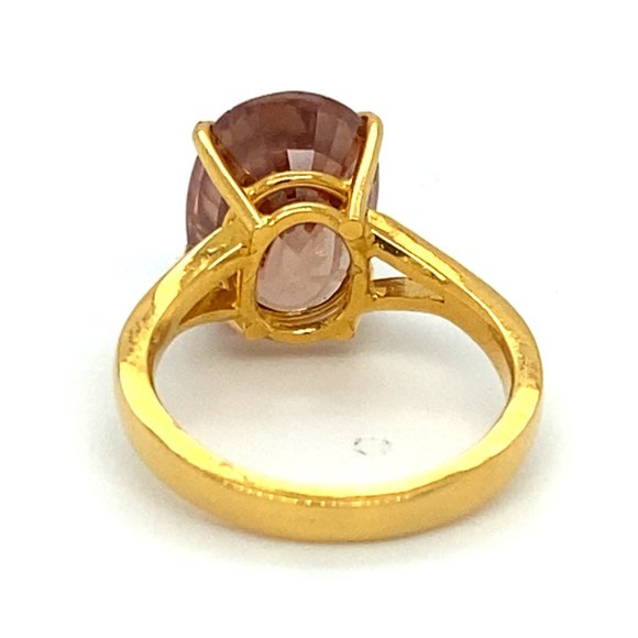 Imperial Zircon 11.15ct Solid 22K Yellow Gold Ring - Picture 4 of 6